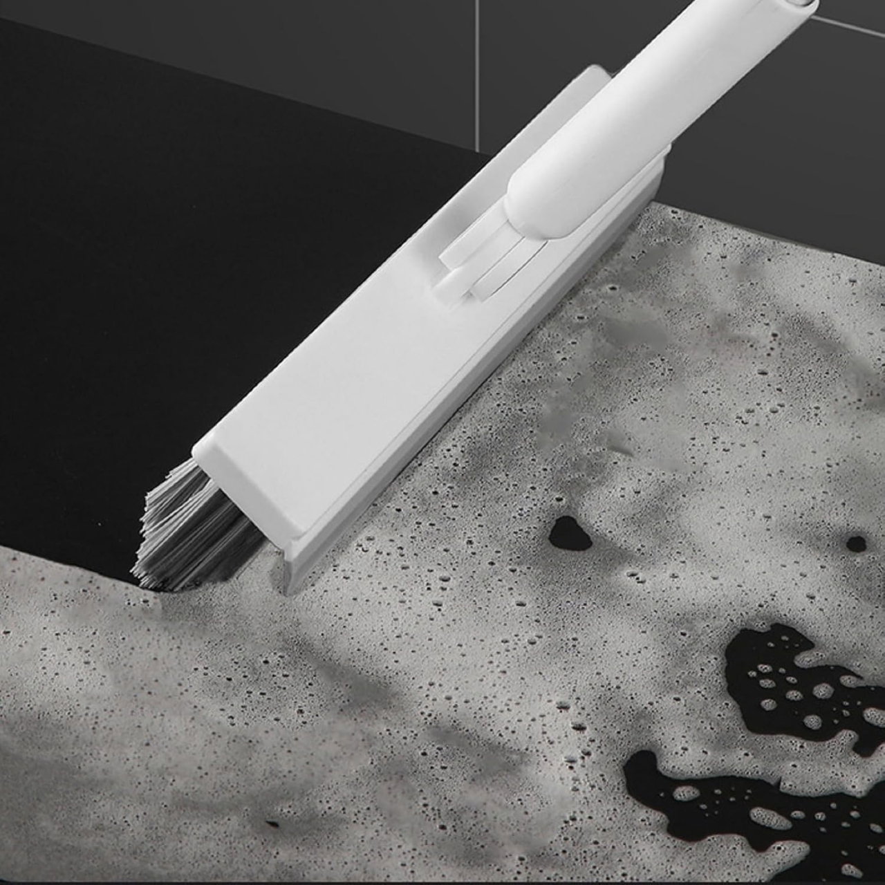 Perie de Curatare pentru Podele si Rosturi, Flippy, Lungime Maner 105 cm, Capat Pivotant 180 Grade, Peri din PP, Otel si Plastic, Cleste pentru Scame [3]