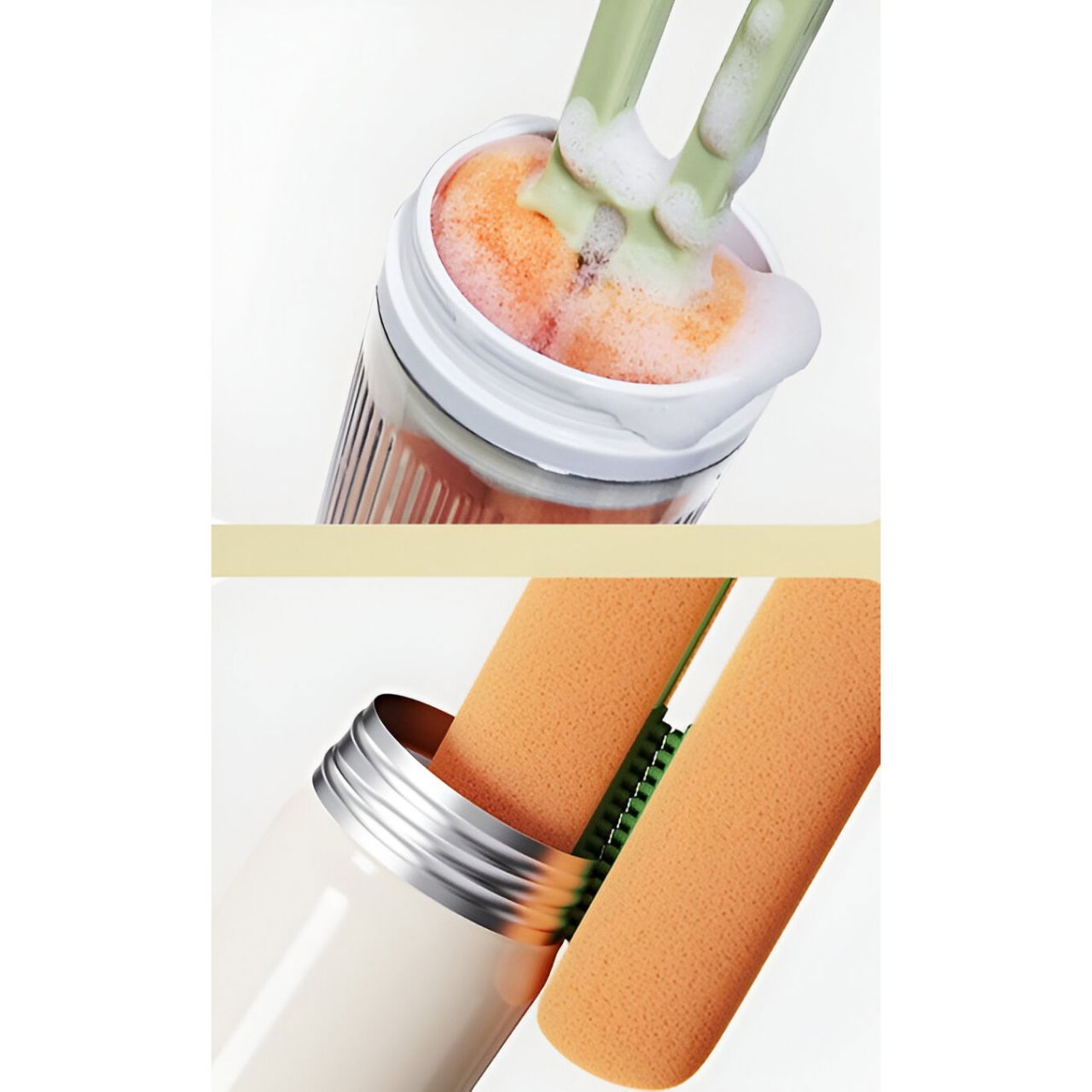 Perie de Curatat Pahare, Cani, Sticle, Flippy, cu Maner Lung si Burete, Accesorii pentru Spalarea Paielor si Capacelor, usor de Agatat, 27.5x11.4x6cm, Verde [8]