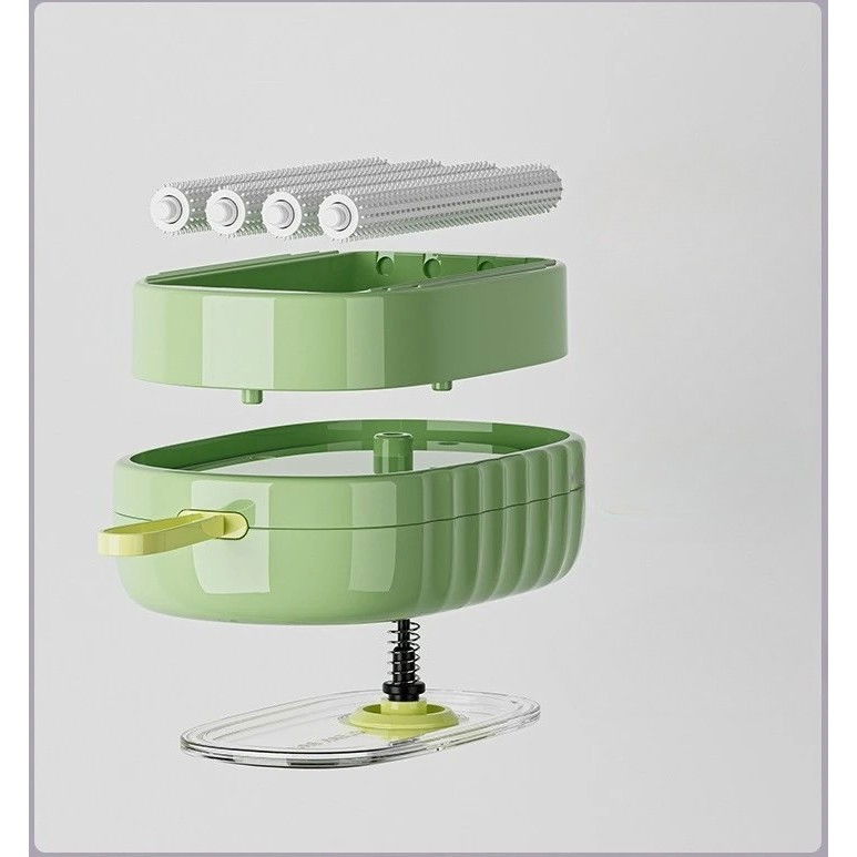 Perie de Spalat Haine, Flippy, cu Dispenser pentru Detergent, 4 Perii de Curatare, din ABS + PS, Verde [4]