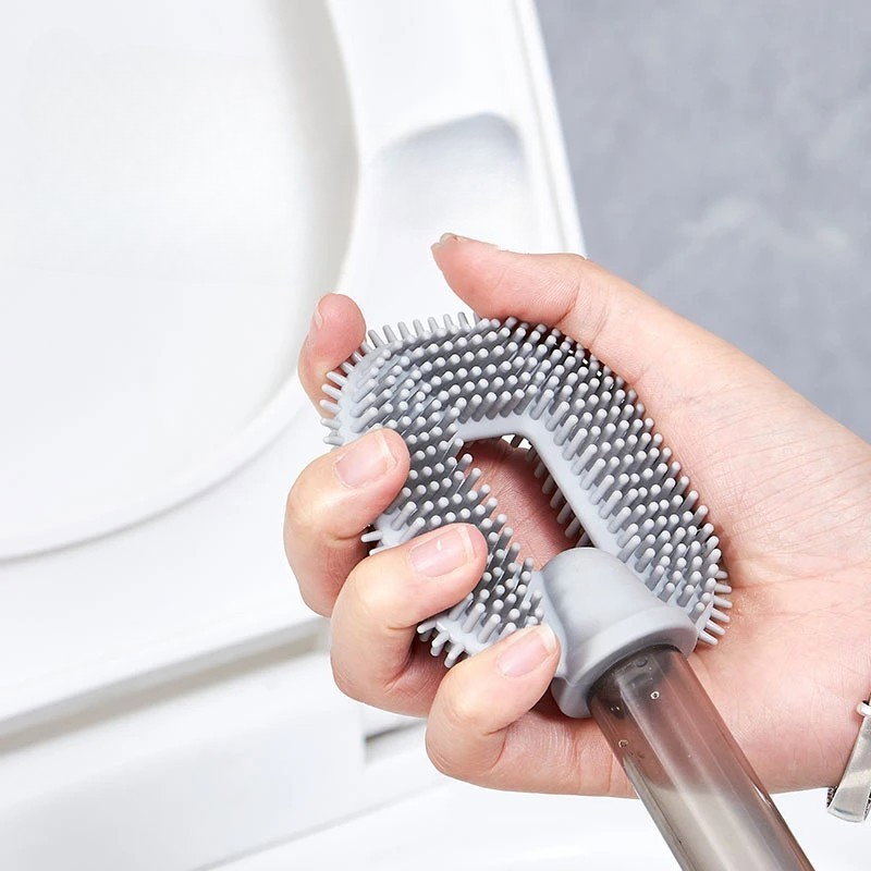 Perie de Toaleta, Flippy, cu Recipient pentru Detergent, din Plastic+TPR, Montare fara Perforare, 40 x 9 cm, Alb [5]