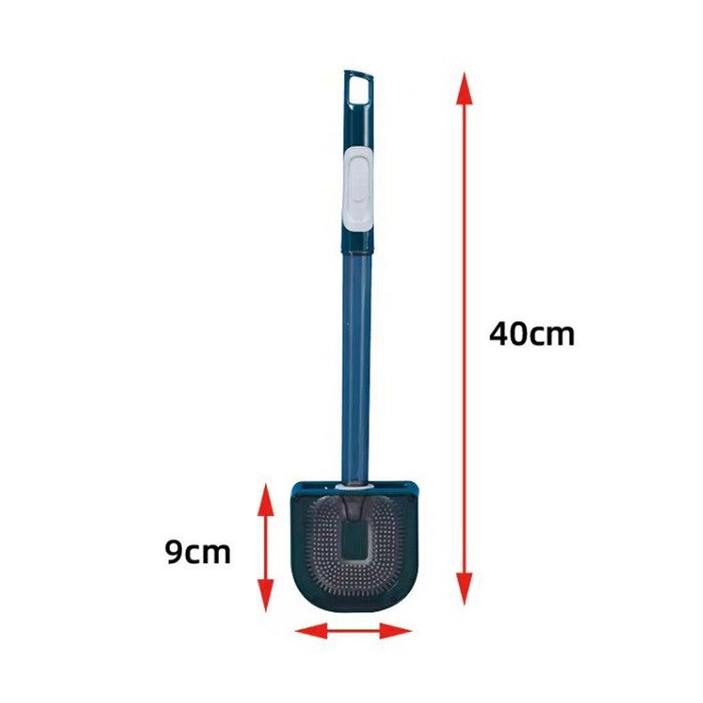 Perie de Toaleta, Flippy, cu Recipient pentru Detergent, din Plastic+TPR, Montare fara Perforare, 40 x 9 cm, Verde [3]