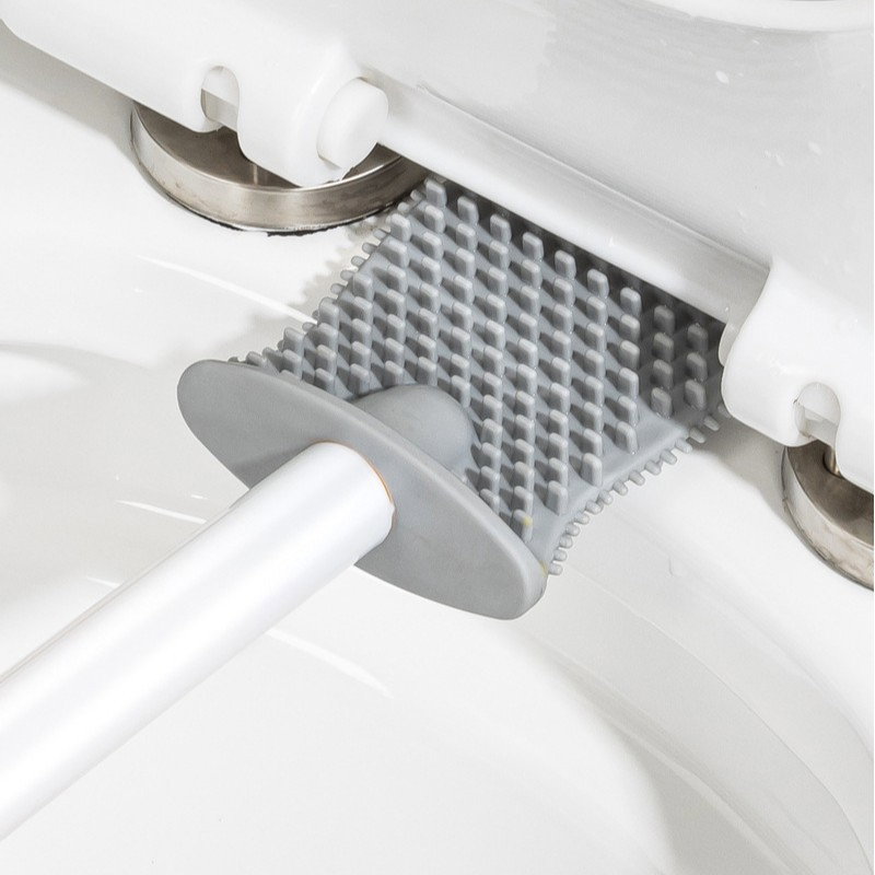 Perie de Toaleta, Flippy, cu Recipient pentru Lichid, perie din TPR, Montare fara Perfoare, 12 x 6.5 x 40 cm, Gri [5]