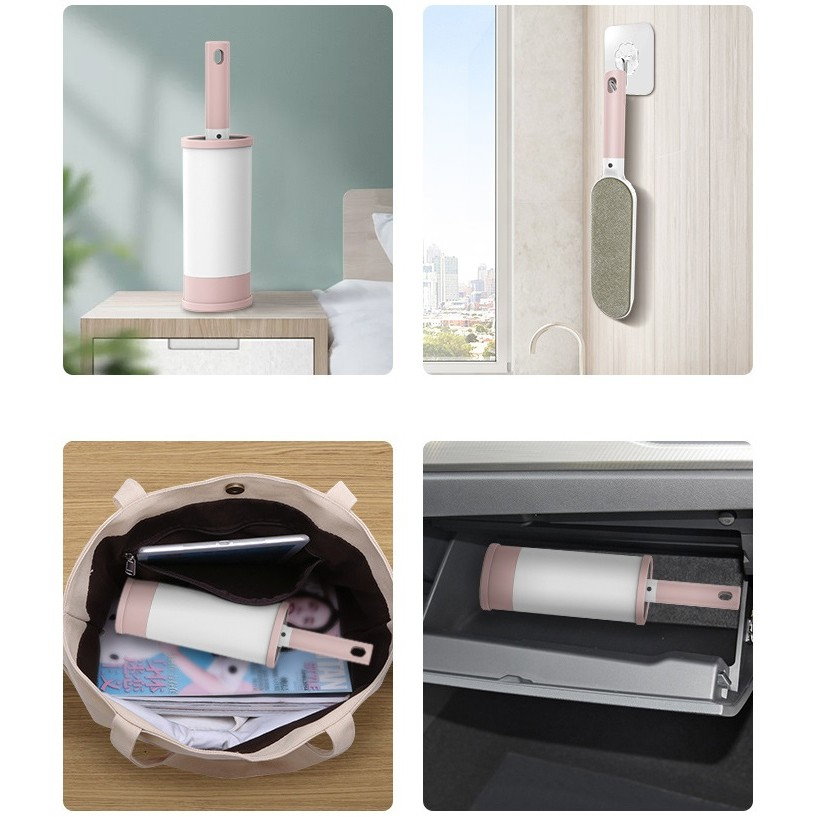 Perie Electrostatica, Flippy, Pentru Curatarea Parului/Scamelor de pe Haine si Tapiterii, 2 Fete, Autocuratare, 31 x 8.5 cm, Roz [3]