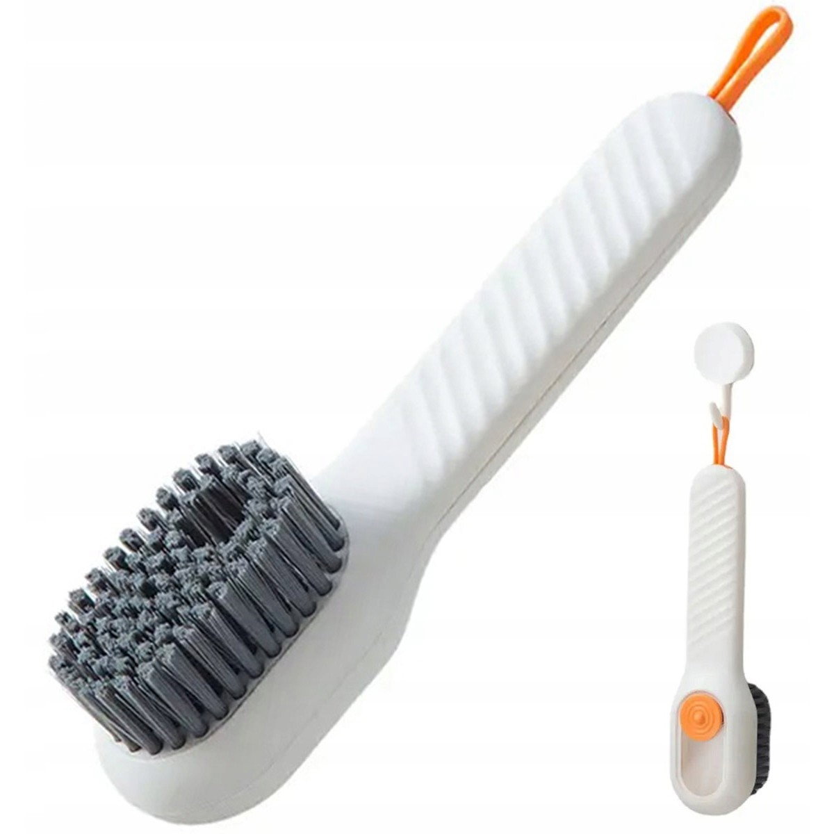 Perie pentru Curatare Incaltaminte cu Recipient pentru Detergent, Flippy, Perie Multifunctionala pentru Incaltaminte si Lenjerie, cu Peri Moi, Fara Deteriorare, 17.3 x 4.5 x 6 cm, Culoare Alb [8]