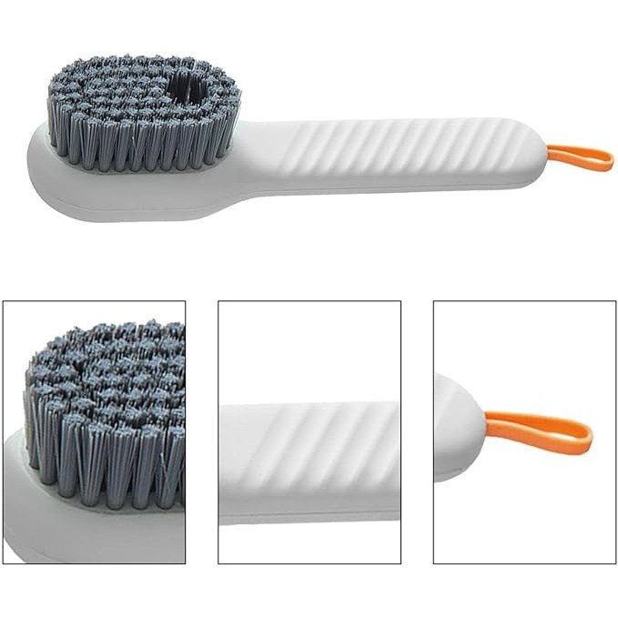 Perie pentru Curatare Incaltaminte cu Recipient pentru Detergent, Flippy, Perie Multifunctionala pentru Incaltaminte si Lenjerie, cu Peri Moi, Fara Deteriorare, 17.3 x 4.5 x 6 cm, Culoare Alb [5]