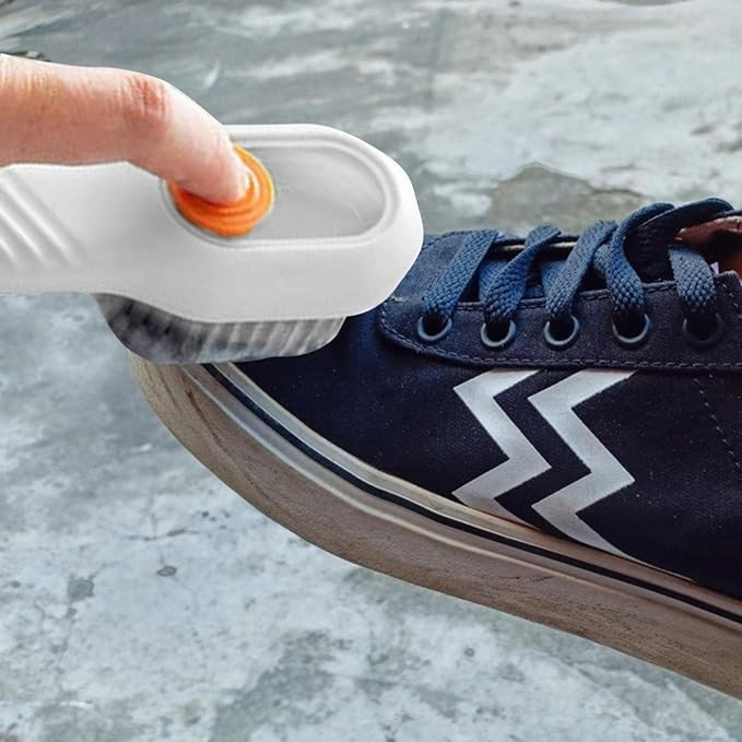 Perie pentru Curatare Incaltaminte cu Recipient pentru Detergent, Flippy, Perie Multifunctionala pentru Incaltaminte si Lenjerie, cu Peri Moi, Fara Deteriorare, 17.3 x 4.5 x 6 cm, Culoare Alb [6]