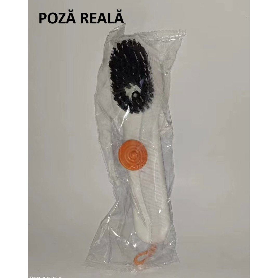 Perie pentru Curatare Incaltaminte cu Recipient pentru Detergent, Flippy, Perie Multifunctionala pentru Incaltaminte si Lenjerie, cu Peri Moi, Fara Deteriorare, 17.3 x 4.5 x 6 cm, Culoare Alb [9]