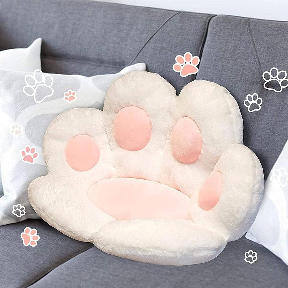 Perna Decorativa, Flippy, Model Laba de Pisica, din Plus, pentru Scaun/Canapea/Podea, 80 x 70 cm, Alb [2]