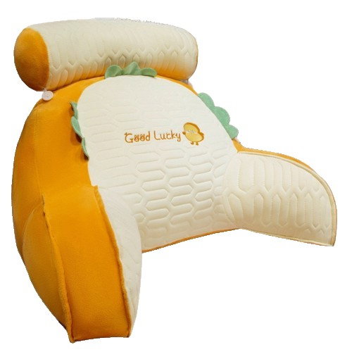 Perna Multifunctionala, Flippy, Spatar pentru Pat, Protectie Lombara, Marime Medie, 60 x 40 cm, din Latex, Model Pui, Portocaliu [1]