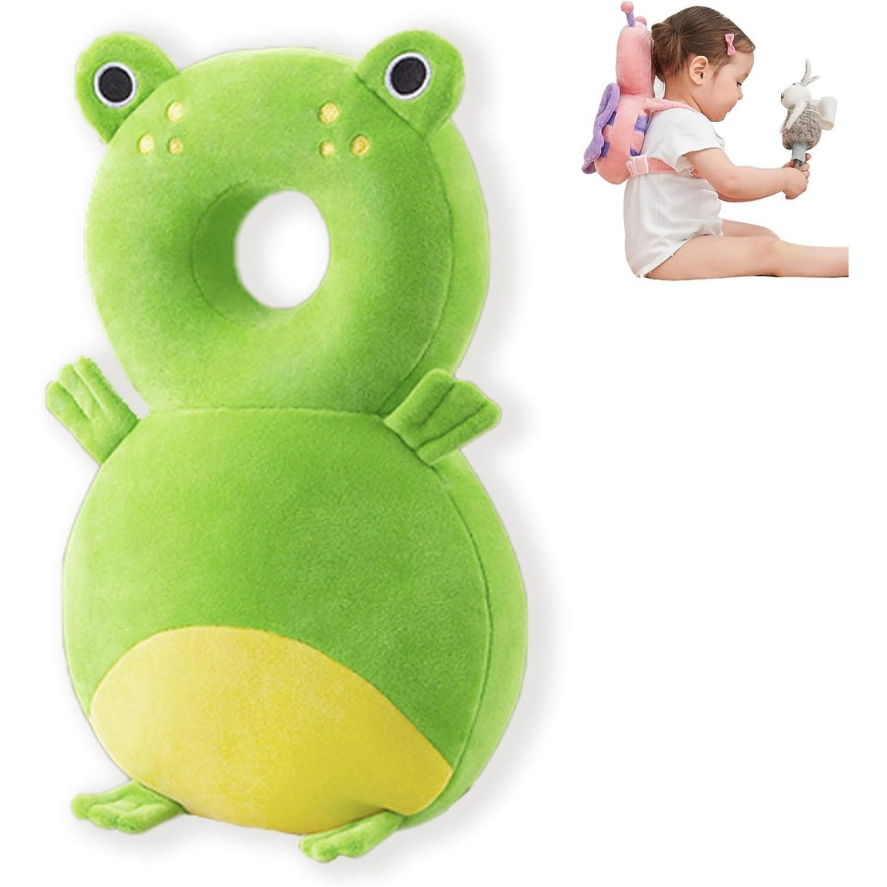 Perna tip Rucsac pentru Protectia Capului, Flippy, Tetiera tip Broscuta, pentru Bebelusi, 33x6x19 cm, 180 g, Verde [6]