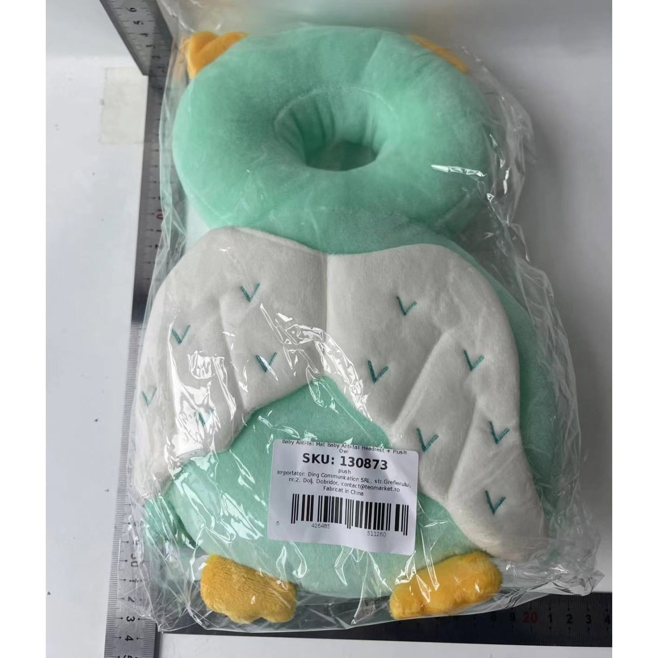 Perna tip Rucsac pentru Protectia Capului, Flippy, Tetiera tip Bufnita, pentru Bebelusi, 33x6x19 cm, 180 g, Verde [5]