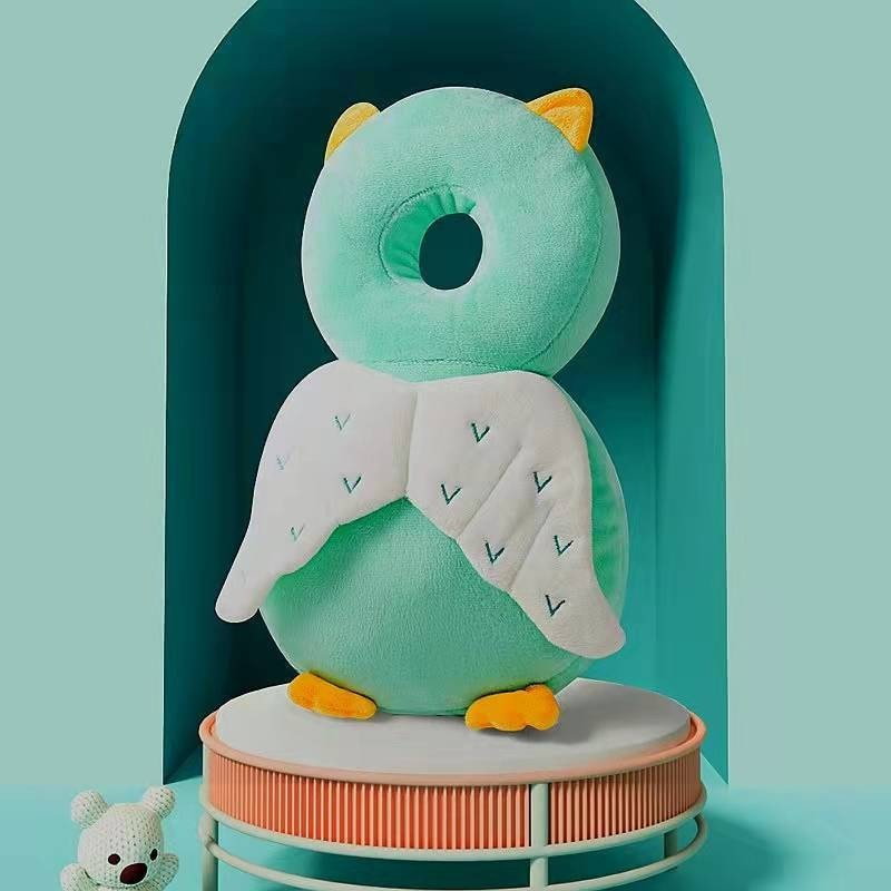 Perna tip Rucsac pentru Protectia Capului, Flippy, Tetiera tip Bufnita, pentru Bebelusi, 33x6x19 cm, 180 g, Verde [2]