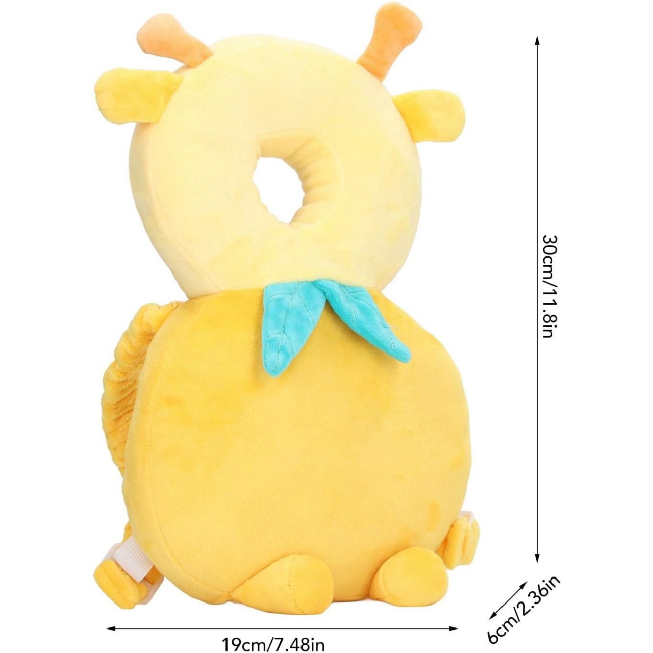 Perna tip Rucsac pentru Protectia Capului, Flippy, Tetiera tip Girafa, pentru Bebelusi, 33x6x19 cm, 180 g, Galben [6]