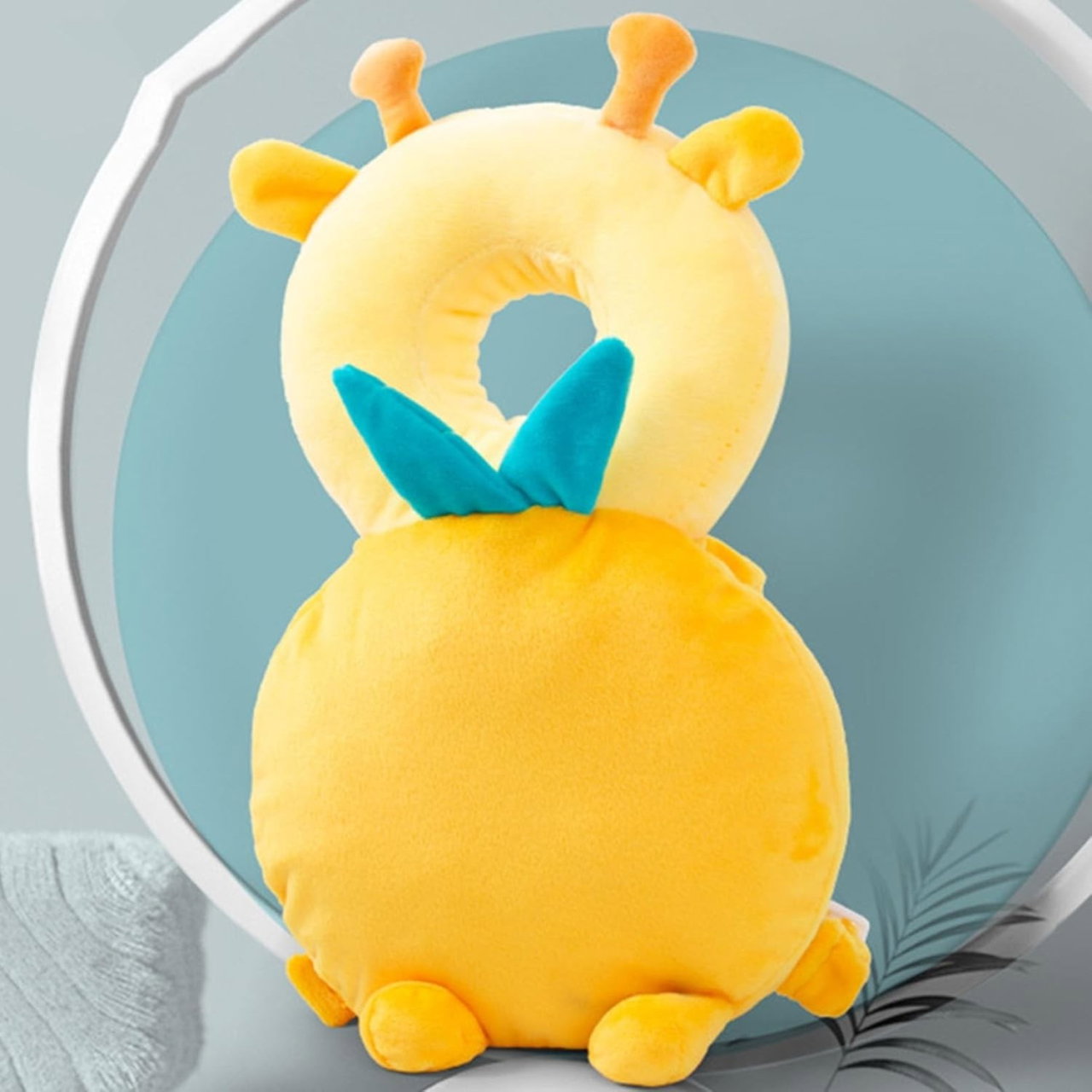 Perna tip Rucsac pentru Protectia Capului, Flippy, Tetiera tip Girafa, pentru Bebelusi, 33x6x19 cm, 180 g, Galben [5]