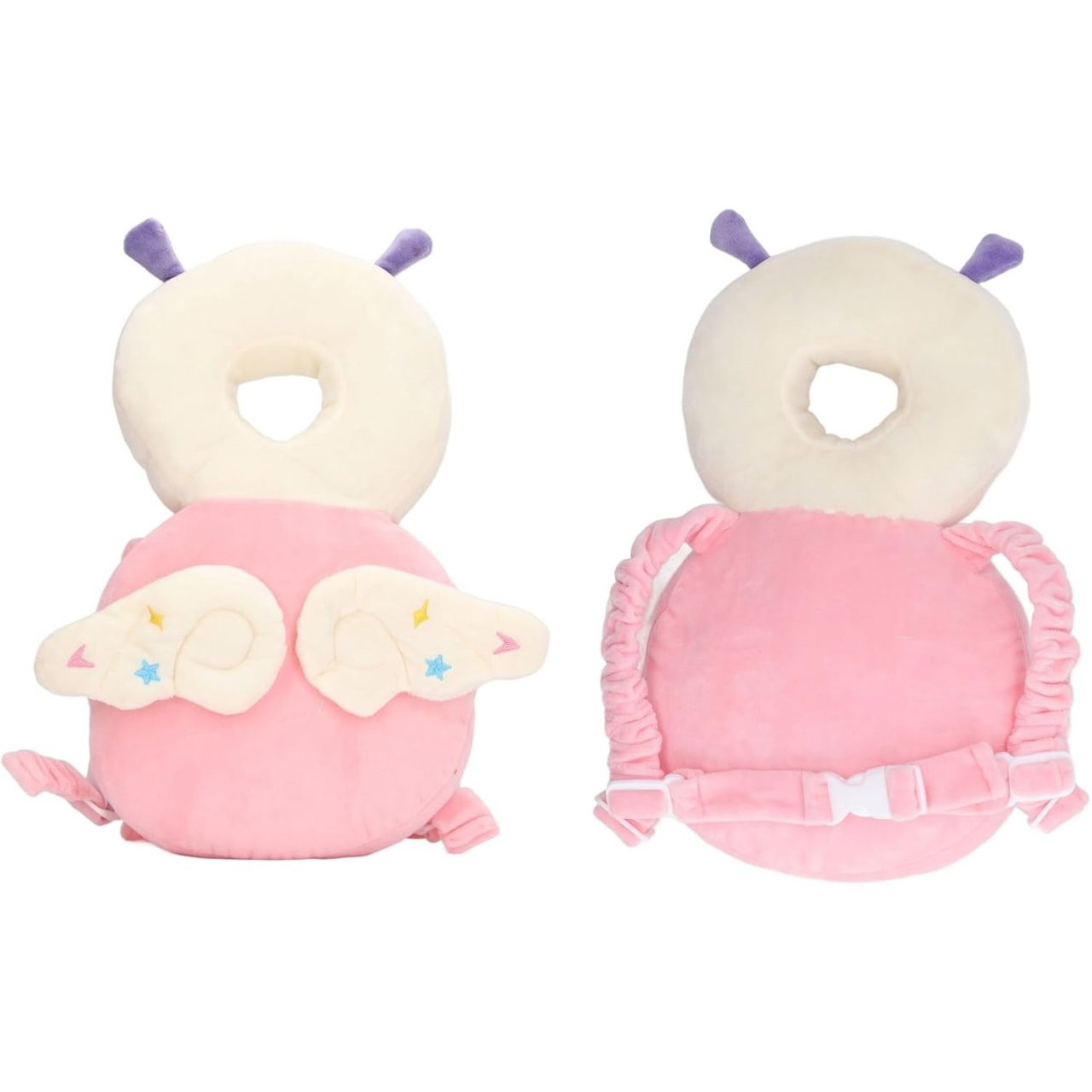 Perna tip Rucsac pentru Protectia Capului, Flippy, Tetiera tip Insecta, pentru Bebelusi, 33x6x19 cm, 180 g, Roz [3]