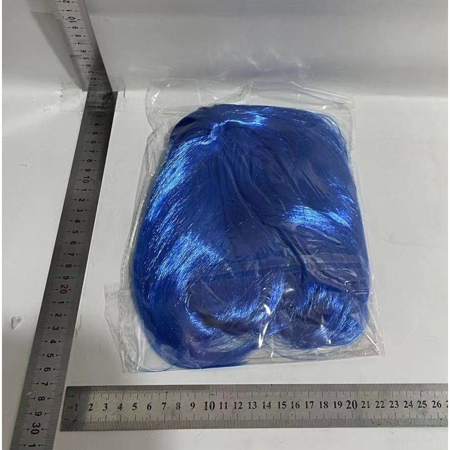 Peruca Cosplay, Flippy, Tunsoare Bob cu Breton, pentru Carnaval, Halloween, Petreceri Tematice, din PET, Marime Universala, Albastru [2]