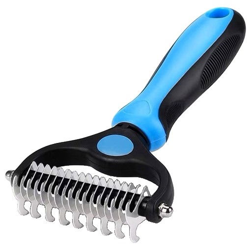 Pieptene pentru Părul de Animale, Flippy, Dispozitiv de Îngrijire cu Două Fețe, Îndepărtarea părului, Albastru [1]