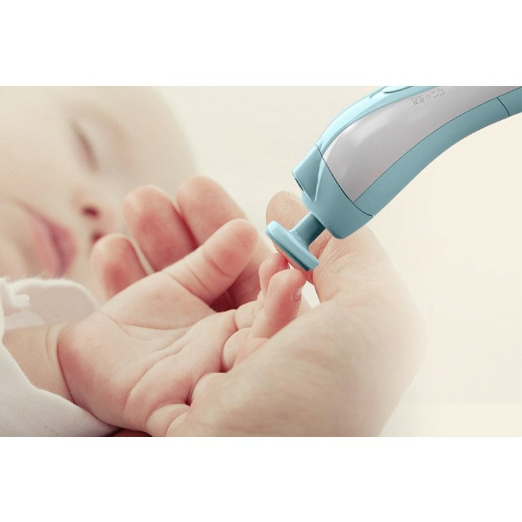 Pila Electrica Unghii pentru Bebelusi, Flippy, 6 Piese, 15 x 4.5 x 3 cm, Silentios, 0-3 Ani, 4 Trepte de Viteza, Albastru [3]