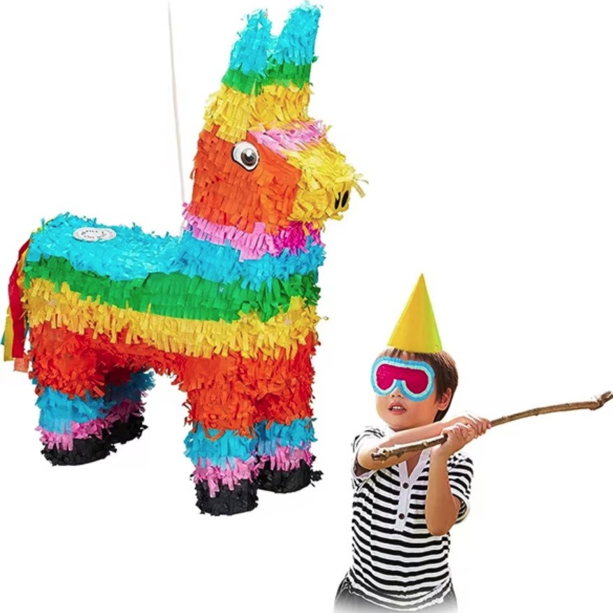 Pinata Magarus pentru Petrecere, Flippy, Pinata din Hartie si Carton, Pinata pentru Copii, 50 x 35 x 10 cm, Multicolor [4]