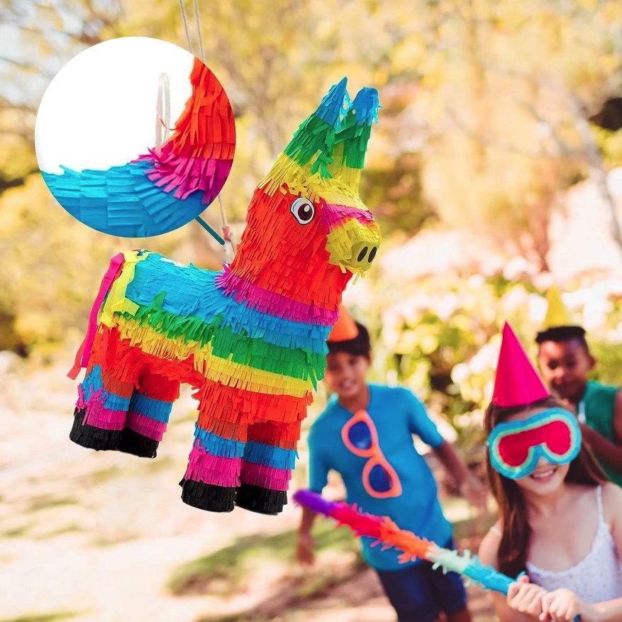 Pinata Magarus pentru Petrecere, Flippy, Pinata din Hartie si Carton, Pinata pentru Copii, 50 x 35 x 10 cm, Multicolor [3]