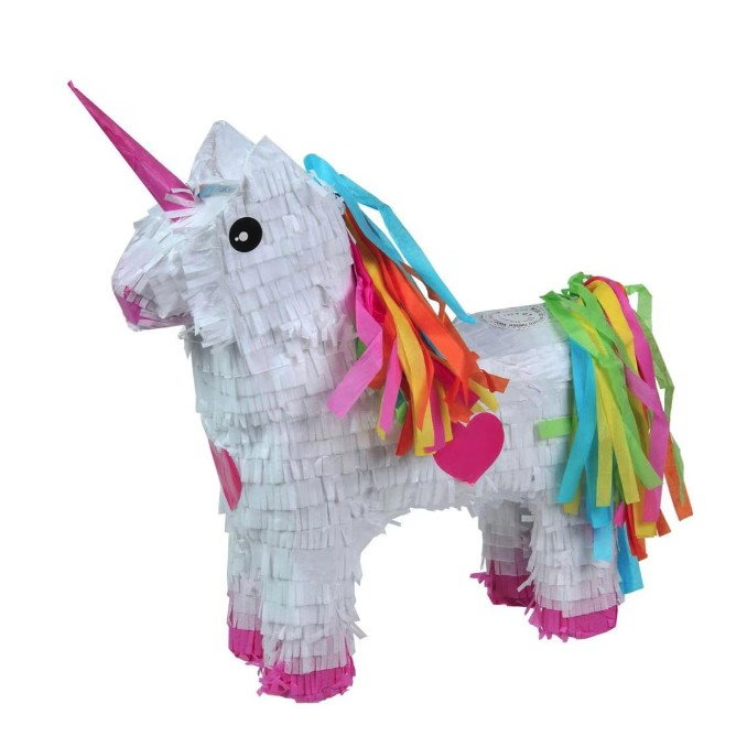Pinata Unicorn pentru Petrecere, Flippy, Pinata din Hartie si Carton, Pinata pentru Copii, 50 x 35 x 10 cm, Alb [1]