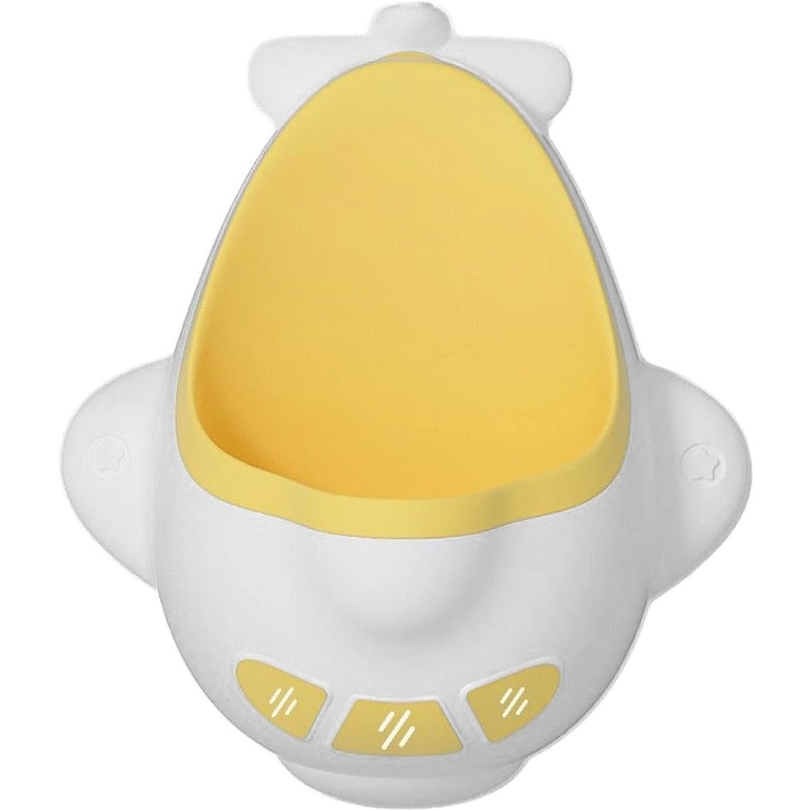 Pisoar pentru Baieti, Flippy, 0-8 Ani, in Forma de Avion, Perie Inclusa, Montare pe Perete, Carlig Autoadeziv Inclus, 29 x 33.5 cm, Alb/Galben [1]