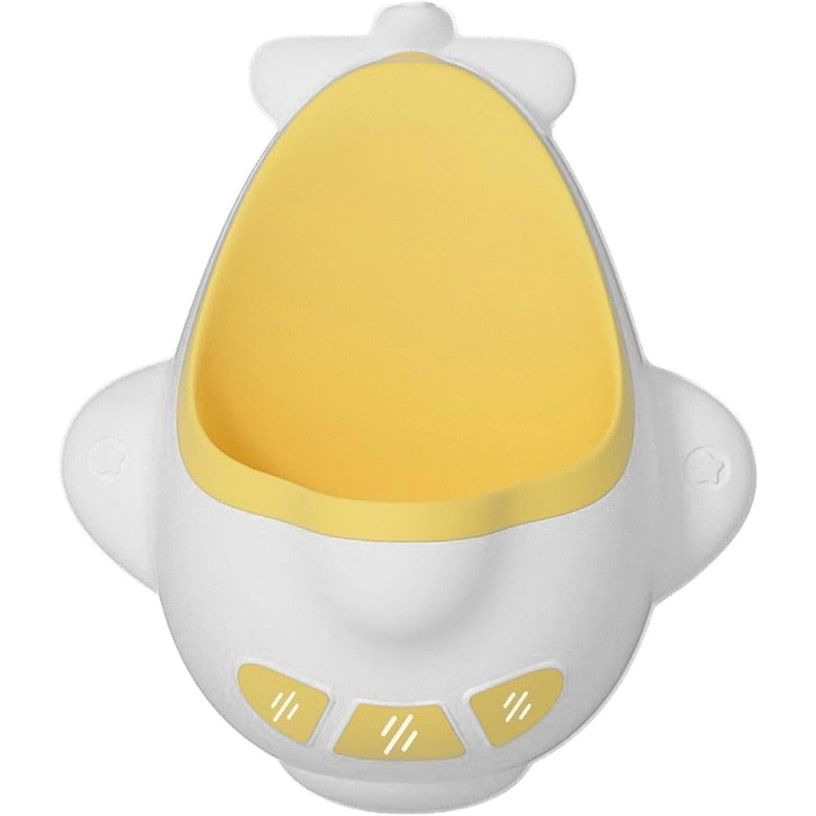 Pisoar pentru Baieti, Flippy, 0-8 Ani, in Forma de Avion, Perie Inclusa, Montare pe Perete, Carlig Autoadeziv Inclus, 29 x 33.5 cm, Alb/Galben [1]