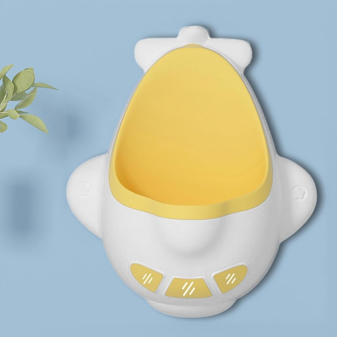 Pisoar pentru Baieti, Flippy, 0-8 Ani, in Forma de Avion, Perie Inclusa, Montare pe Perete, Carlig Autoadeziv Inclus, 29 x 33.5 cm, Alb/Galben [5]