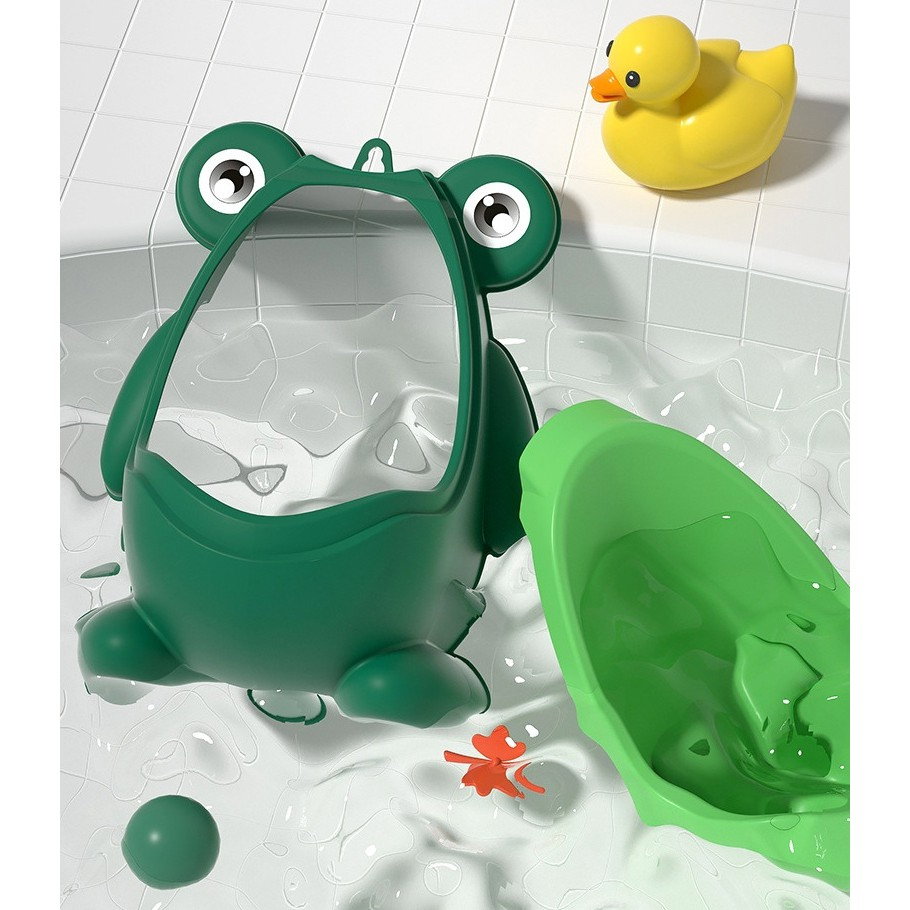 Pisoar pentru Baieti, Flippy, 0-8 Ani, in Forma de Broasca, Perie Inclusa, Montare pe Perete, Carlig Autoadeziv Inclus, 29 x 22.5 cm, Verde [6]