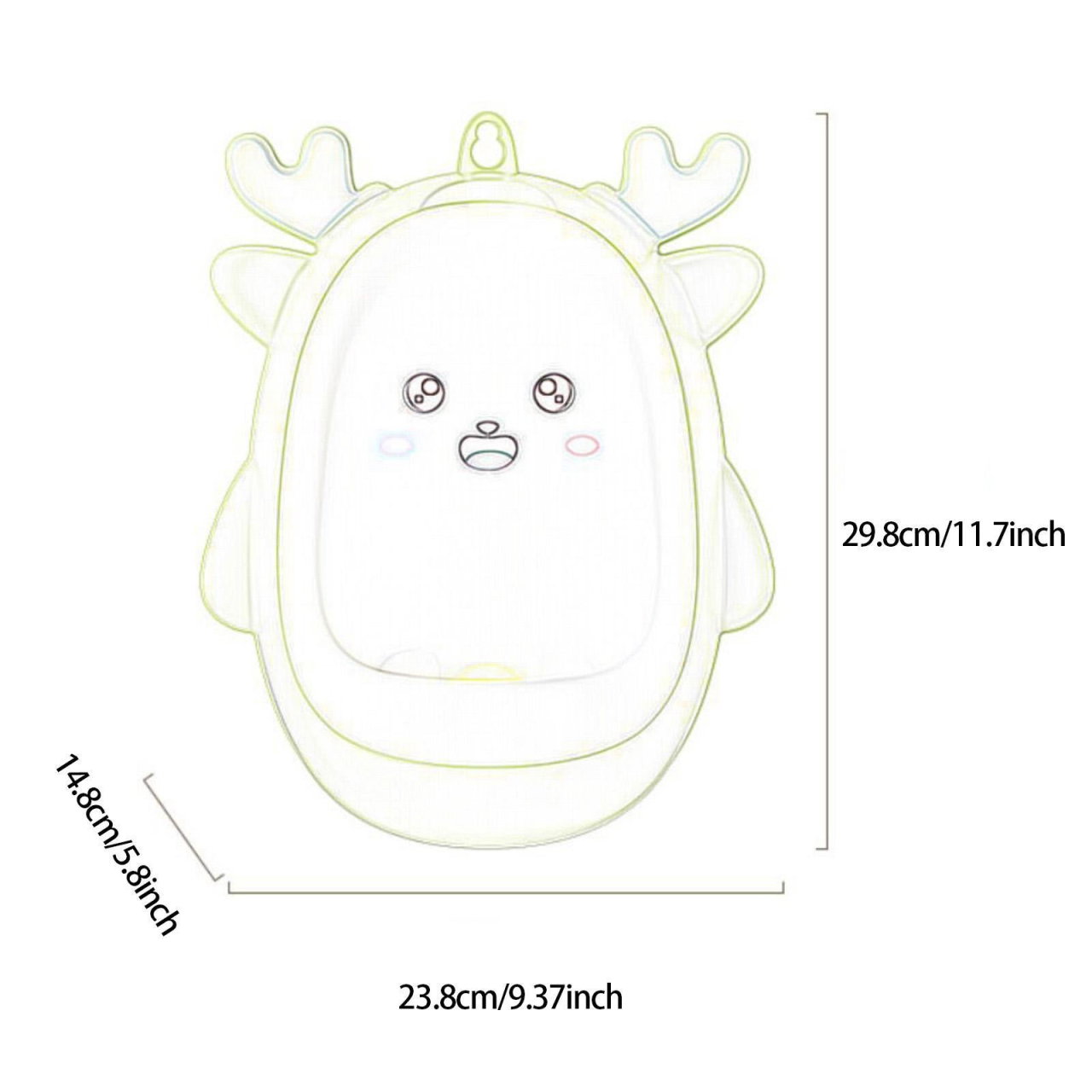 Pisoar pentru Baieti, Flippy, 0-8 Ani, in Forma de Cerb, Perie Inclusa, Montare pe Perete, Carlig Autoadeziv Inclus, 29.8 x 23.8 cm, Verde [6]