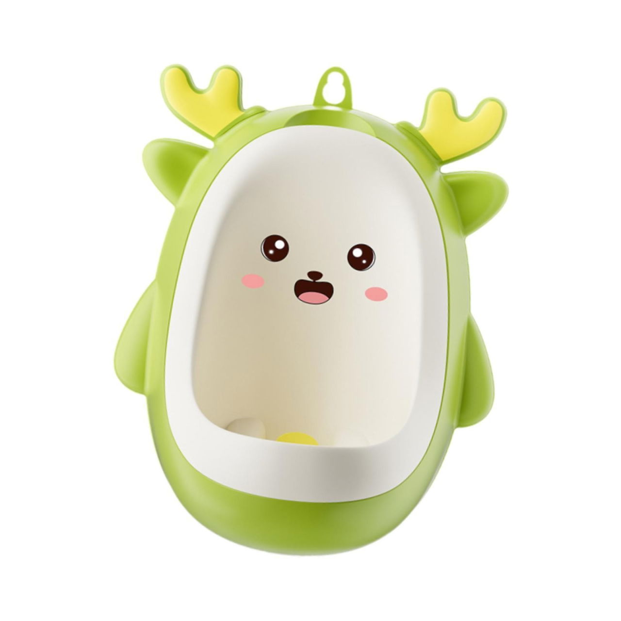 Pisoar pentru Baieti, Flippy, 0-8 Ani, in Forma de Cerb, Perie Inclusa, Montare pe Perete, Carlig Autoadeziv Inclus, 29.8 x 23.8 cm, Verde [1]