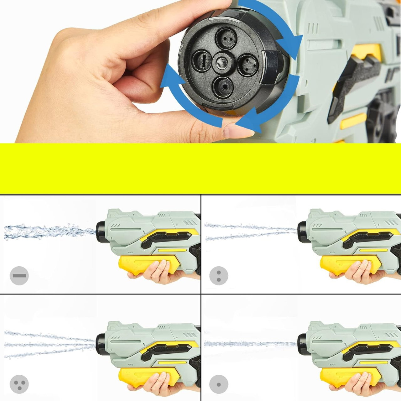 Pistol cu Apa de Inalta Presiune pentru Copii, Flippy, Jucarie Pistol cu Apa, Capacitate 1.5 L, 43 x 20 x 4 cm, Petrecerile de Vara, 4-12 Ani, Negru Gri [5]