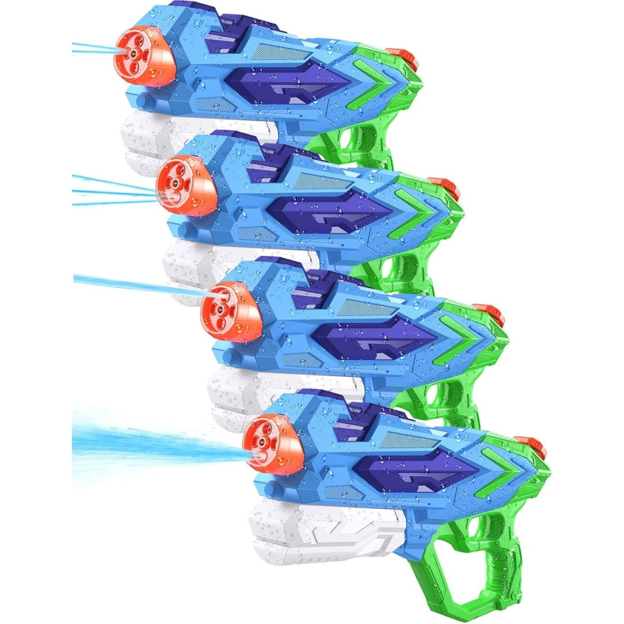 Pistol cu Apa pentru Copii, Flippy, Rezervor 900ml, Raza de Actiune 8m, 6ani+, 4 Duze, Verde [5]