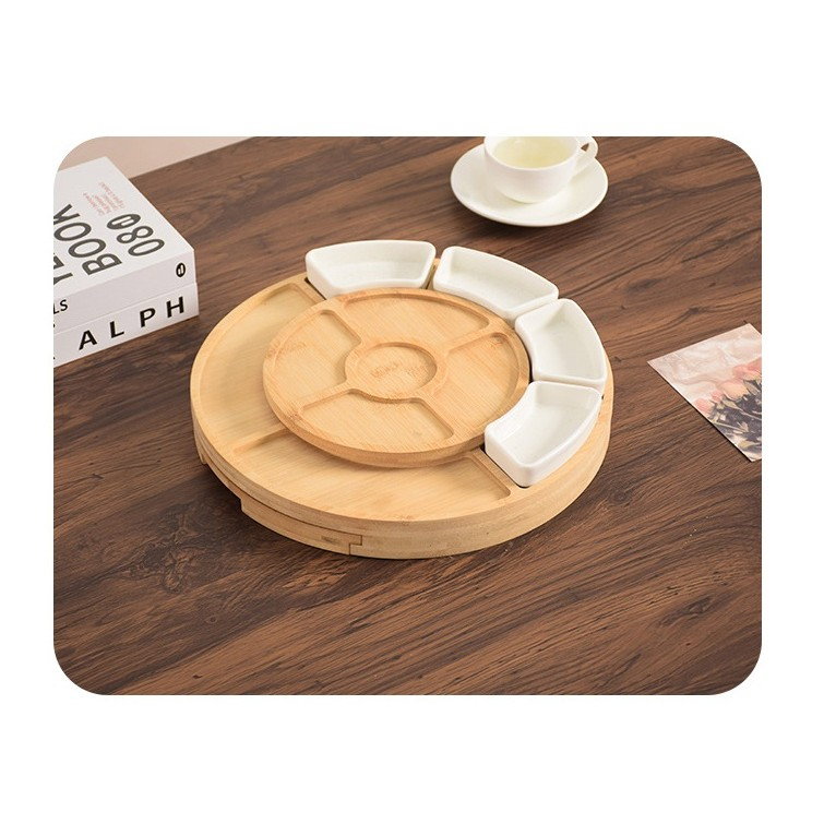 Platou Festiv, Flippy, din Lemn, pentru Branzeturi si Aperitive, 18 Piese, Maro [3]