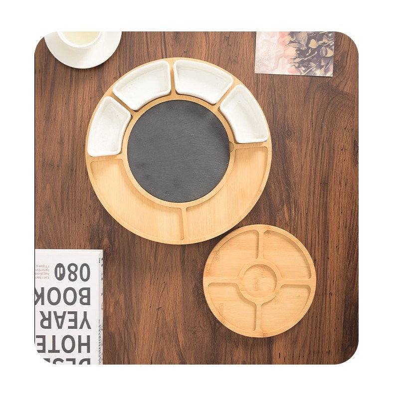 Platou Festiv, Flippy, din Lemn, pentru Branzeturi si Aperitive, 18 Piese, Maro [2]