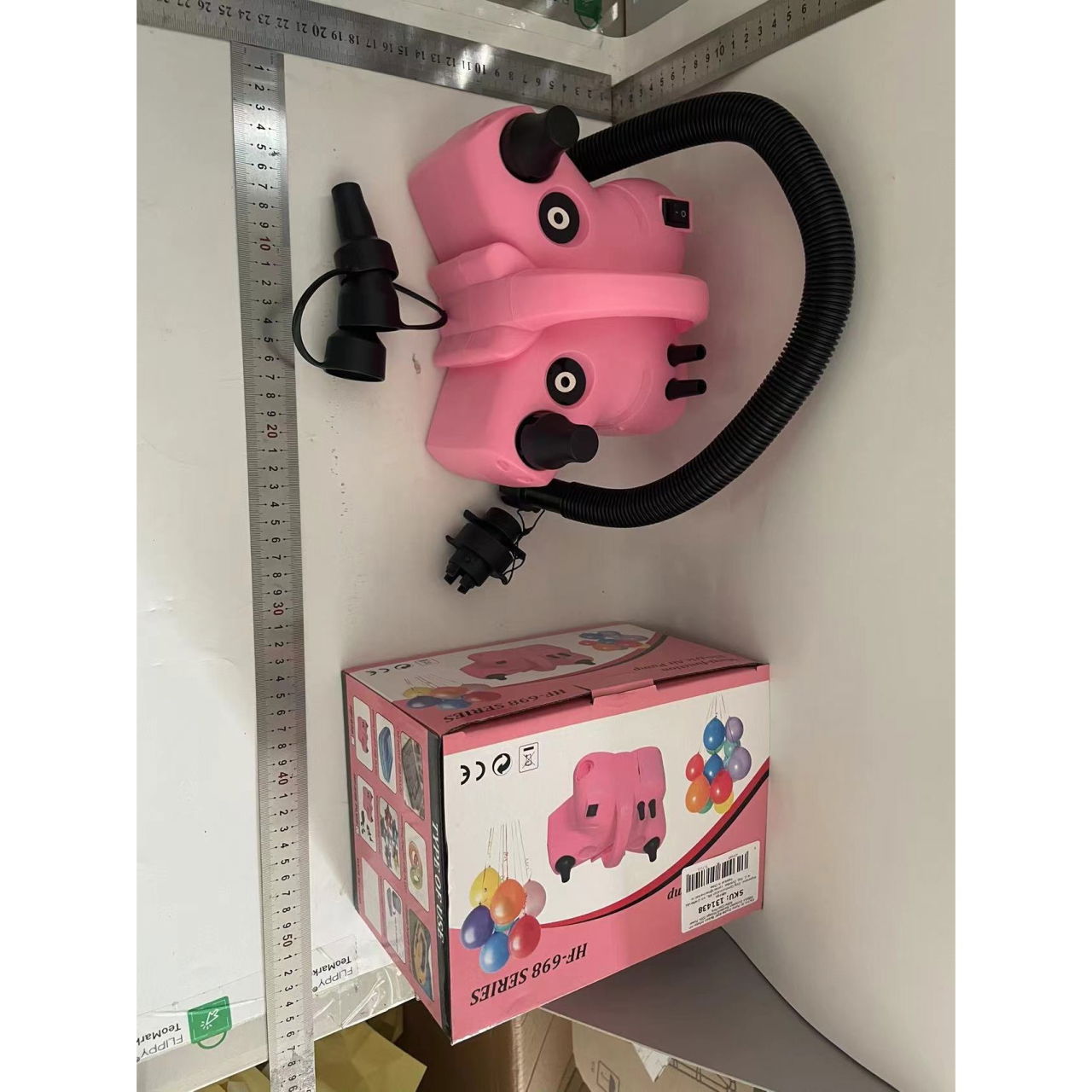 Pompa Electrica de Umflat Baloane, Flippy, cu Doua Iesiri, Accesorii Incluse, 220V, Putere 600W, Accesorii petrecere, Roz [2]