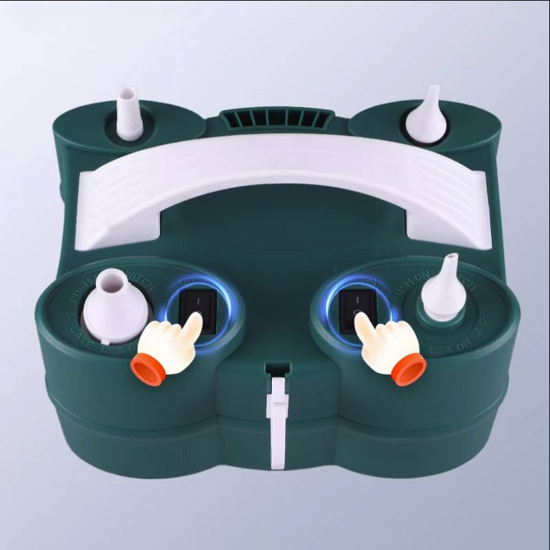 Pompa Electrica de Umflat Baloane, Flippy, cu Doua Iesiri, Accesorii Incluse, 220V, Putere 600W, Accesorii petrecere, Verde [4]