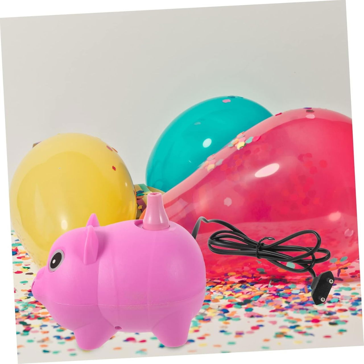 Pompa Electrica Pentru Umflat Baloane, 380 W, din Plastic, Model Porc, Roz [5]