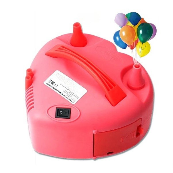 Pompa Electrica Pentru Umflat Baloane, 600 W, in Forma de Inima, Doua Capete de Umflat, din Plastic, Rosu [1]