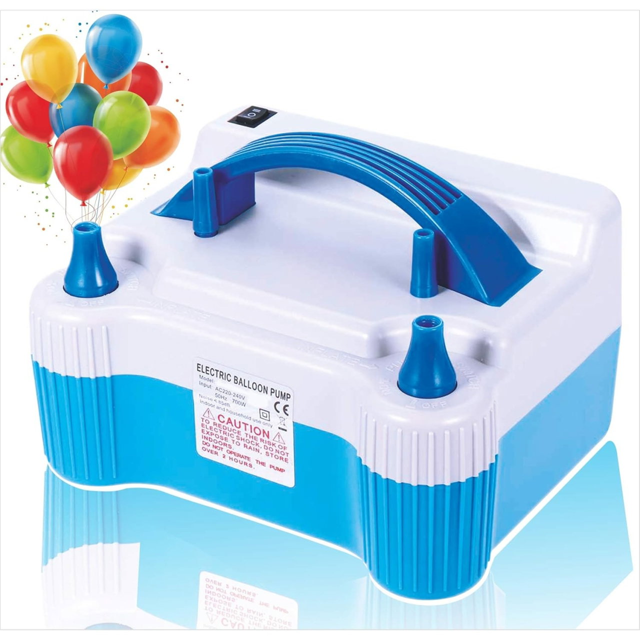 Pompa Electrica Pentru Umflat Baloane, 700 W, Doua Capete de Umflat, din Plastic, Albastru [4]