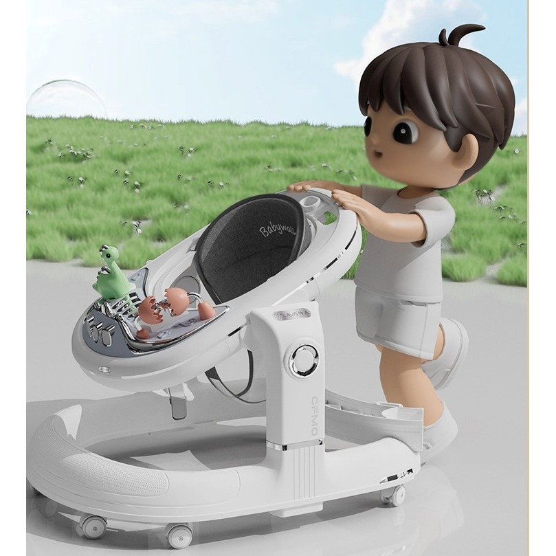 Premergator 4in1, Flippy, Antemergator, Balansoar, Scaun de Masa, Functie Muzicala, din ABS, Roti Universale, Inaltime Reglabila, Sistem Antirasturnare, Greutate Portanta 25 kg, +6 Luni, Alb [3]