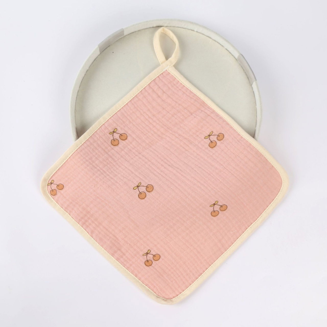 Prosop Absorbant, Flippy, din Bumbac, 25 x 25 cm, Model Cirese, cu Agatatoare, Roz [2]