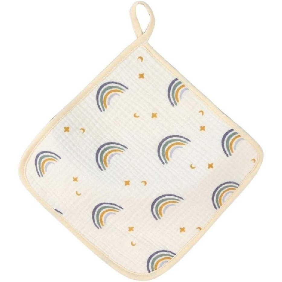 Prosop Absorbant, Flippy, din Bumbac, 25 x 25 cm, Model Curcubeu, cu Agatatoare, Bej [1]