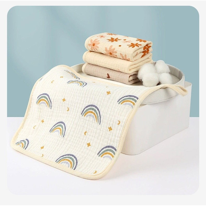 Prosop Absorbant, Flippy, din Bumbac, 25 x 25 cm, Model Curcubeu, cu Agatatoare, Bej [4]