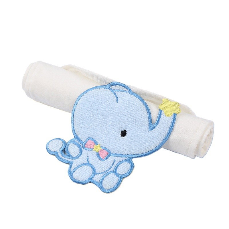 Prosop Absorbant, Flippy, din Bumbac, pentru Bebelusi, 19x28 cm, Model Elefantel, Alb [1]