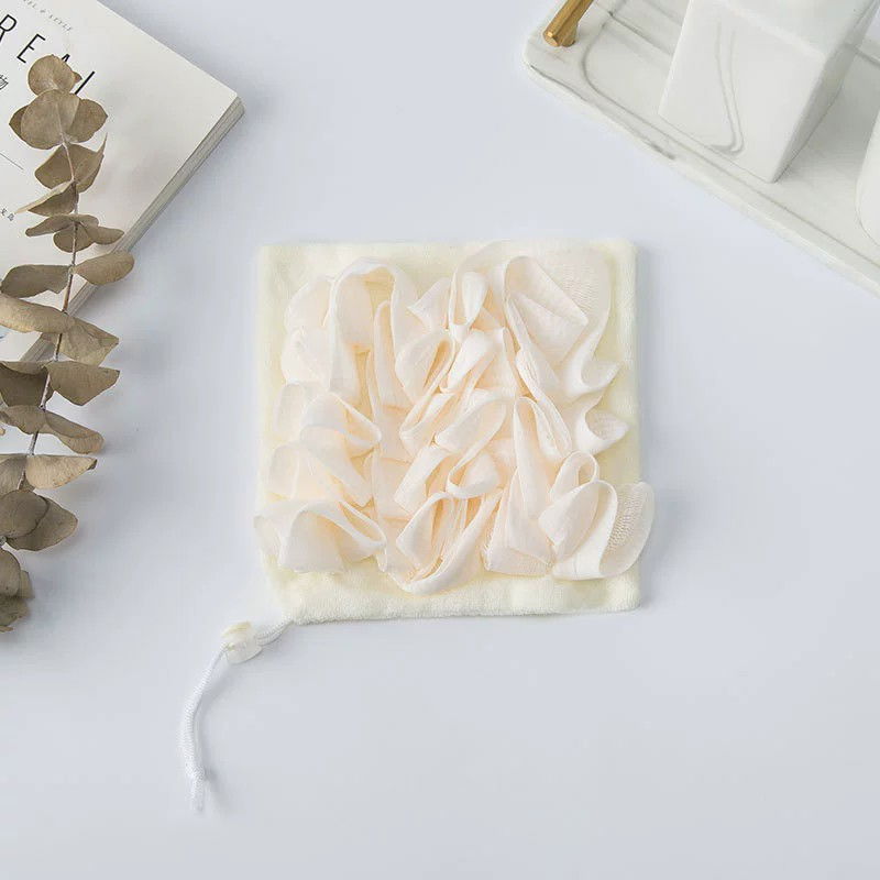 Prosop de Baie, Flippy, 2in1, cu Burete din Plasa, 17 x 17 cm, Bej [5]