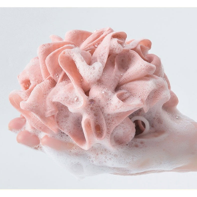 Prosop de Baie, Flippy, 2in1, cu Burete din Plasa, 17 x 17 cm, Roz [5]