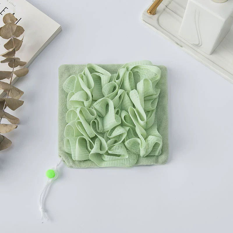 Prosop de Baie, Flippy, 2in1, cu Burete din Plasa, 17 x 17 cm, Verde [3]