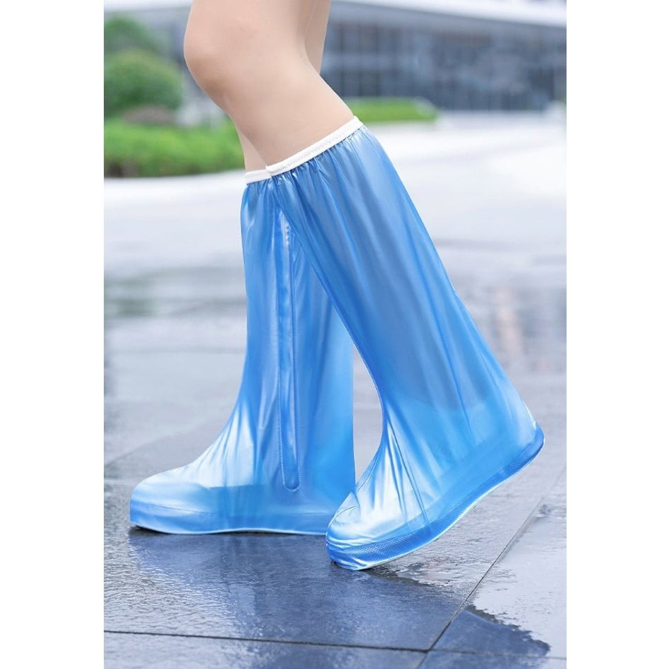 Protectie Incaltaminte pentru Ploaie si Noroi, Flippy, Impermeabila, Talpa Antiderapanta, cu Fermoar si Capsa, Inaltime 40 cm, Marime L 38-39, Albastru [5]