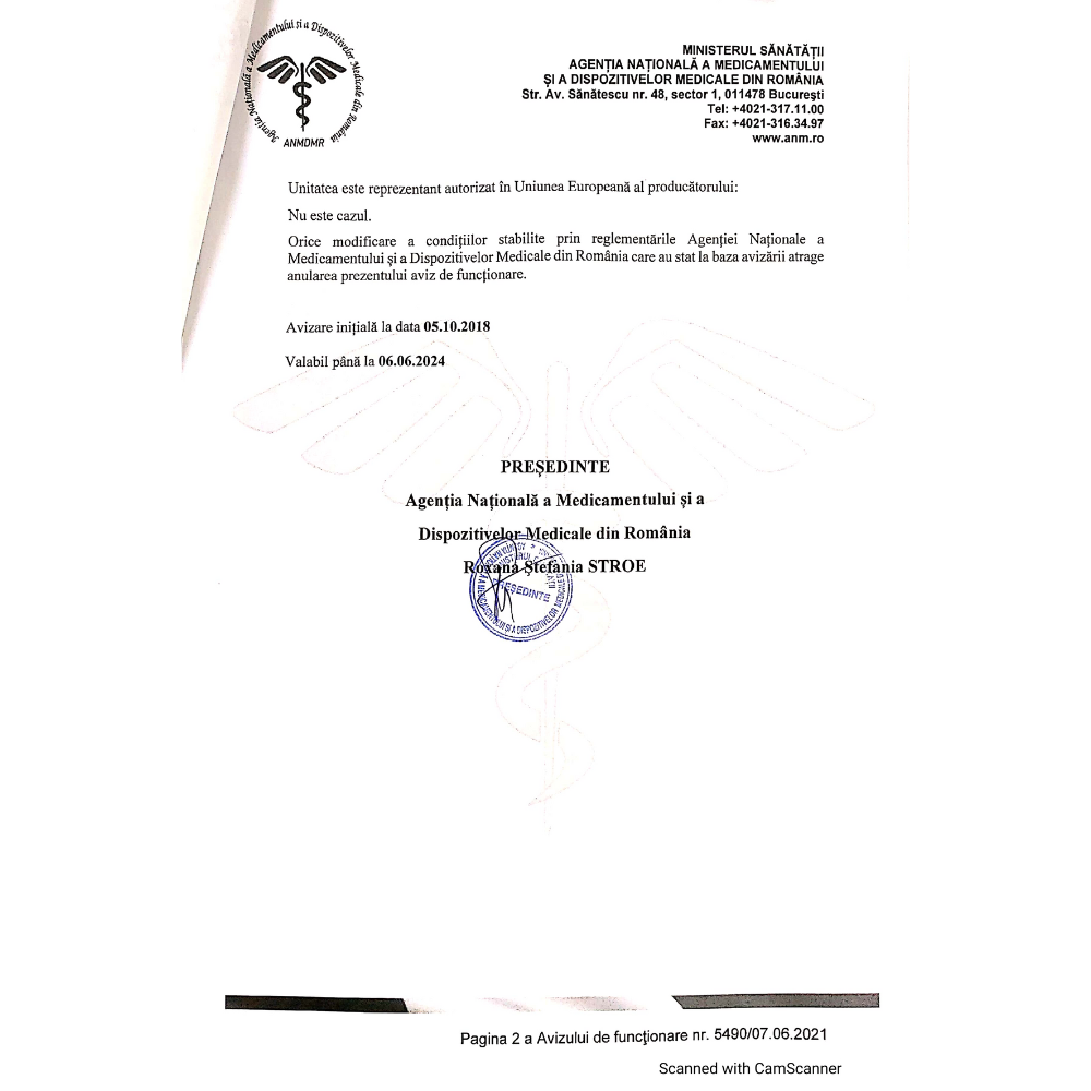 Pulsoximetru pentru deget, Certificat Medical [13]